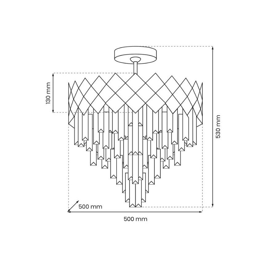 Chandelier on a pole CARISMA 9xE14/40W/230V matte chrome