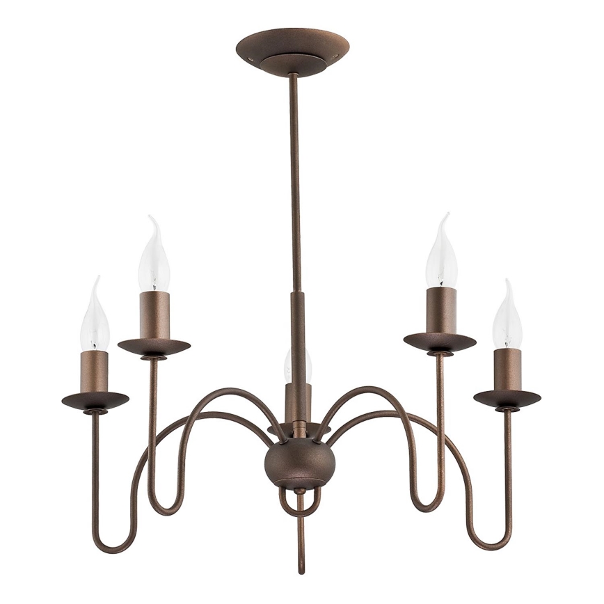 Chandelier on a pole CARTELL 5xE14/10W/230V bronze