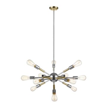 Chandelier on a pole COMET 12xE27/11W/230V shiny chrome/gold