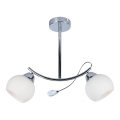 Chandelier on a pole CONNOR 2xE27/15W/230V shiny chrome/white
