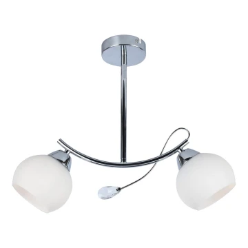 Chandelier on a pole CONNOR 2xE27/15W/230V shiny chrome/white
