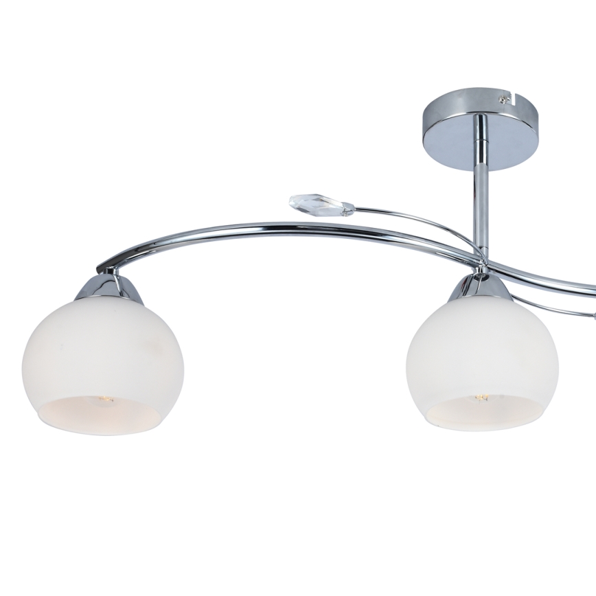 Chandelier on a pole CONNOR 3xE27/15W/230V shiny chrome/white