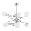 Chandelier on a pole DISCO 6xE27/60W/230V shiny chrome