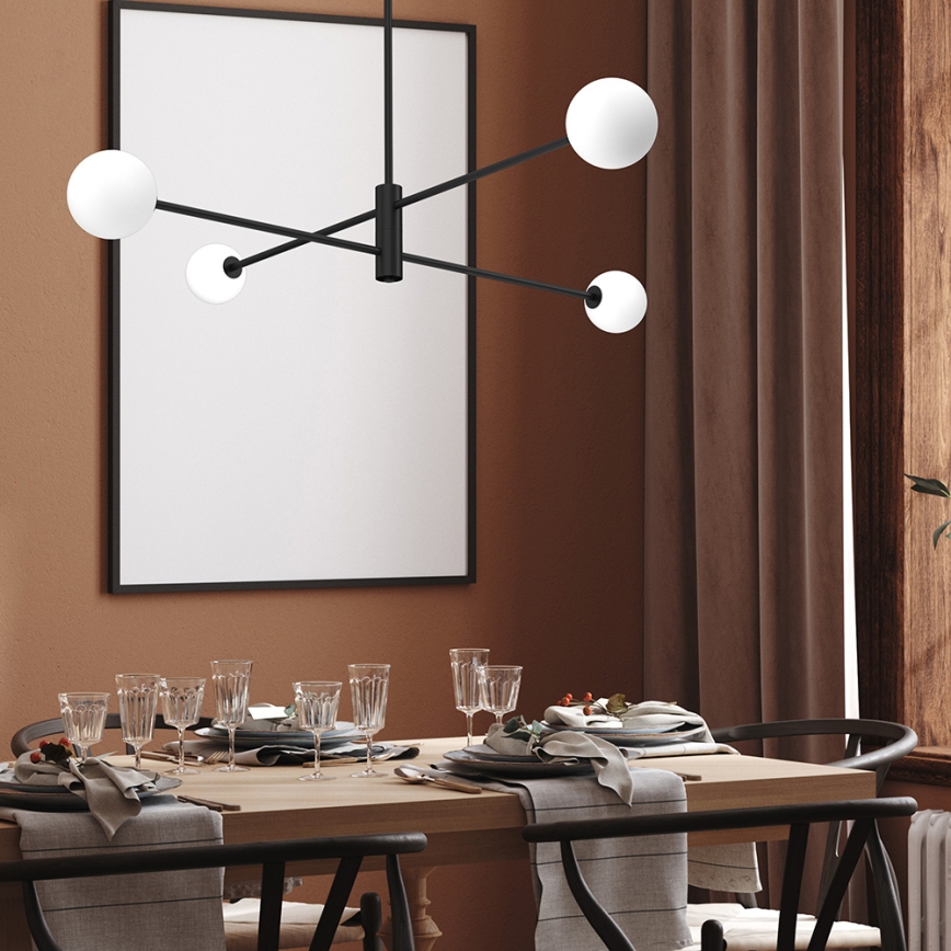 Chandelier on a pole DORI 4xG9/25W/230V black