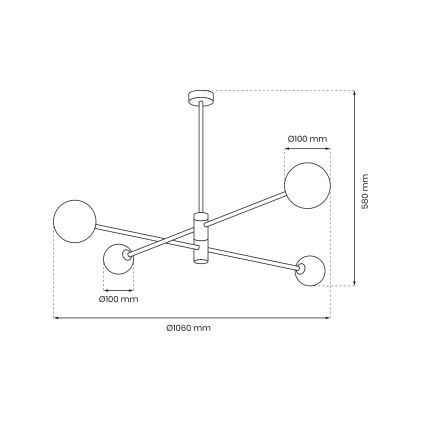 Chandelier on a pole DORI 4xG9/25W/230V black
