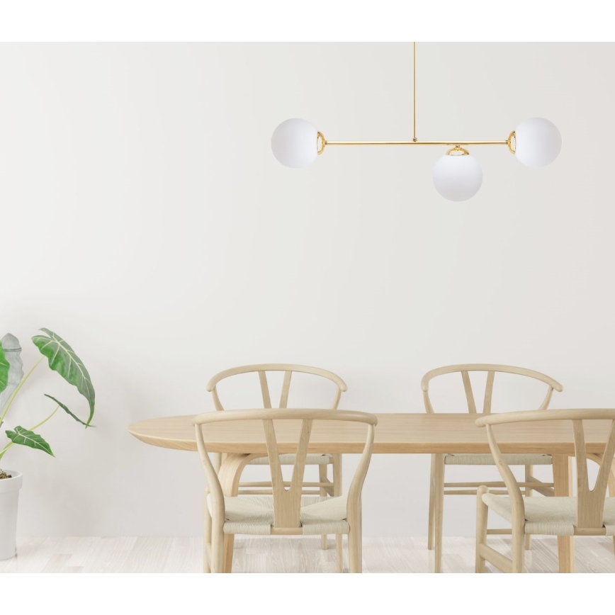 Chandelier on a pole FIRA 3xE27/60W/230V gold