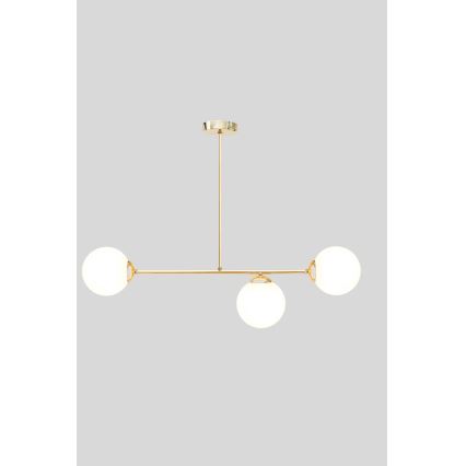 Chandelier on a pole FIRA 3xE27/60W/230V gold