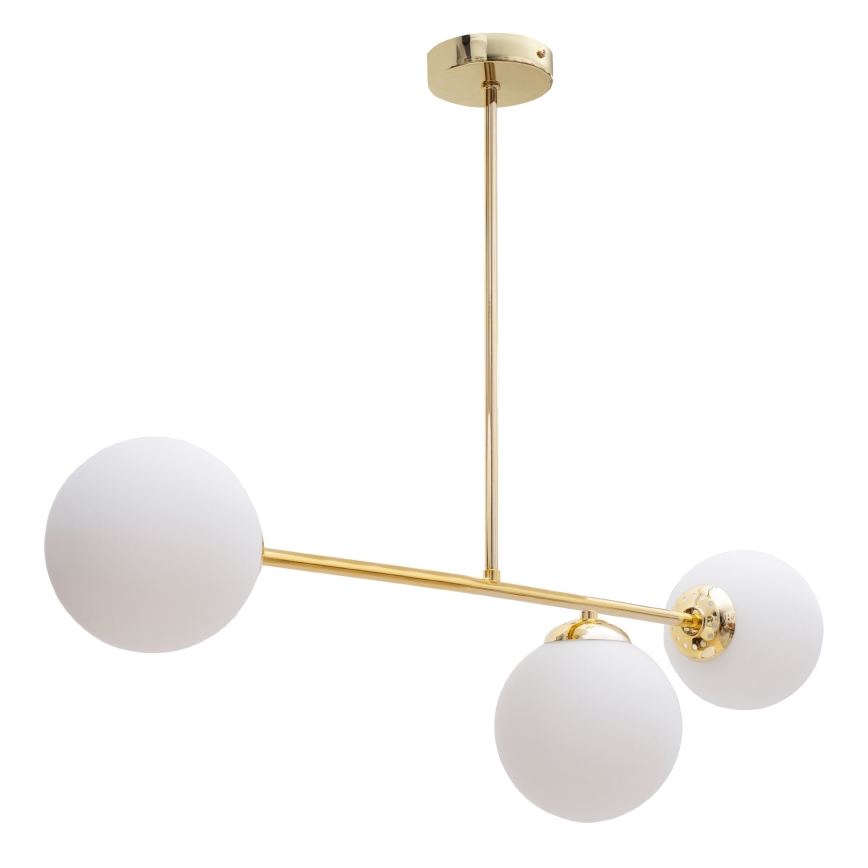 Chandelier on a pole FIRA 3xE27/60W/230V gold