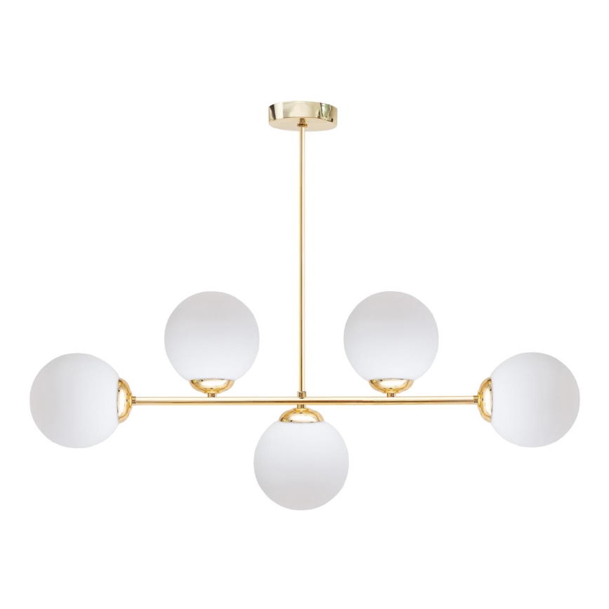 Chandelier on a pole FIRA 5xE27/60W/230V gold