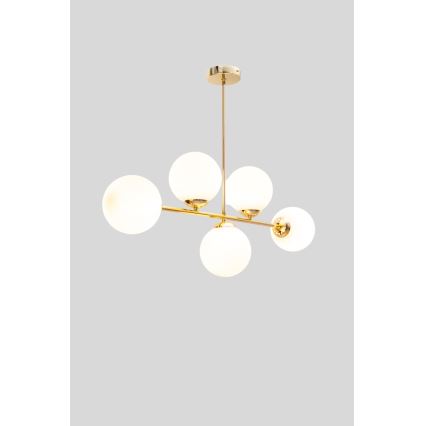 Chandelier on a pole FIRA 5xE27/60W/230V gold