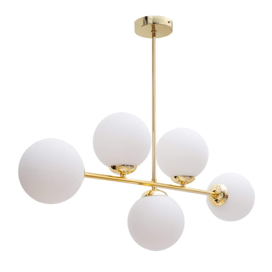 Chandelier on a pole FIRA 5xE27/60W/230V gold
