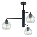 Chandelier on a pole FLEX 3xE27/60W/230V black/clear