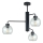 Chandelier on a pole FLEX 3xE27/60W/230V black/clear