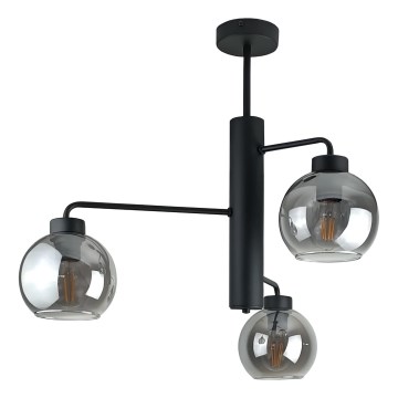 Chandelier on a pole FLEX 3xE27/60W/230V black/smoky black