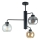 Chandelier on a pole FLEX 3xE27/60W/230V black/smoky black/smoky beige/clear