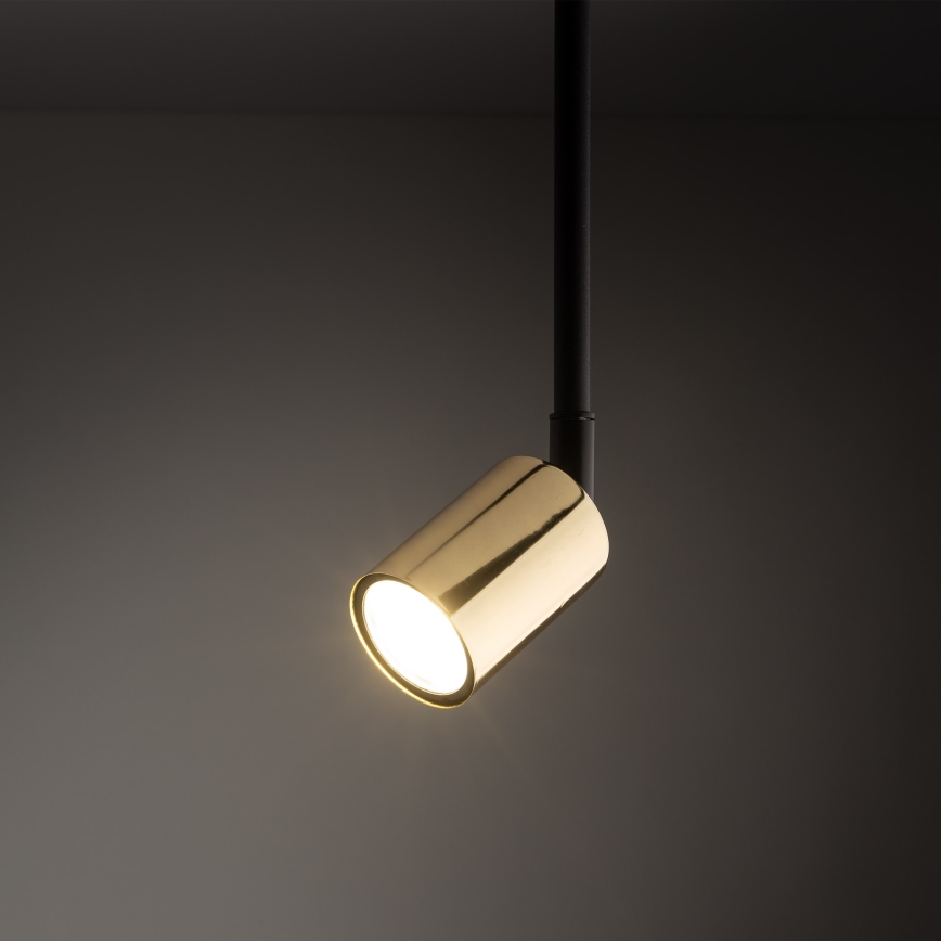 Chandelier on a pole for 1-phase rail system TOP 1xGU10/10W/230V gold/black