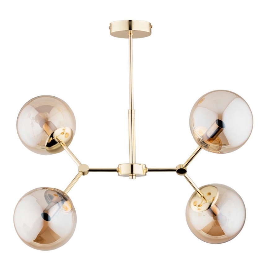 Chandelier on a pole FOTON  4xE14/40W/230V gold/beige