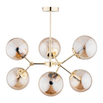 Chandelier on a pole FOTON  6xE14/40W/230V gold/beige