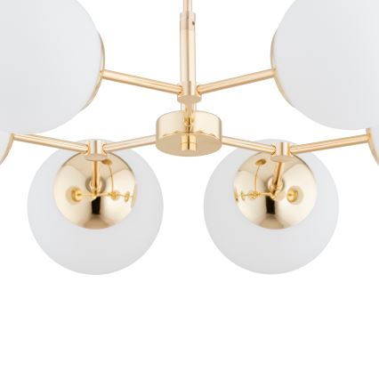 Chandelier on a pole FOTON  6xE14/40W/230V gold/white