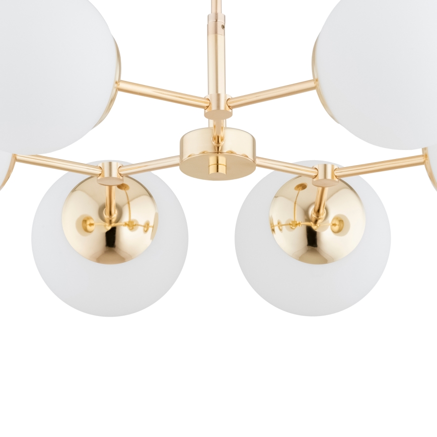 Chandelier on a pole FOTON  6xE14/40W/230V gold/white