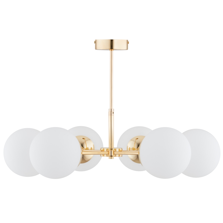 Chandelier on a pole FOTON  6xE14/40W/230V gold/white
