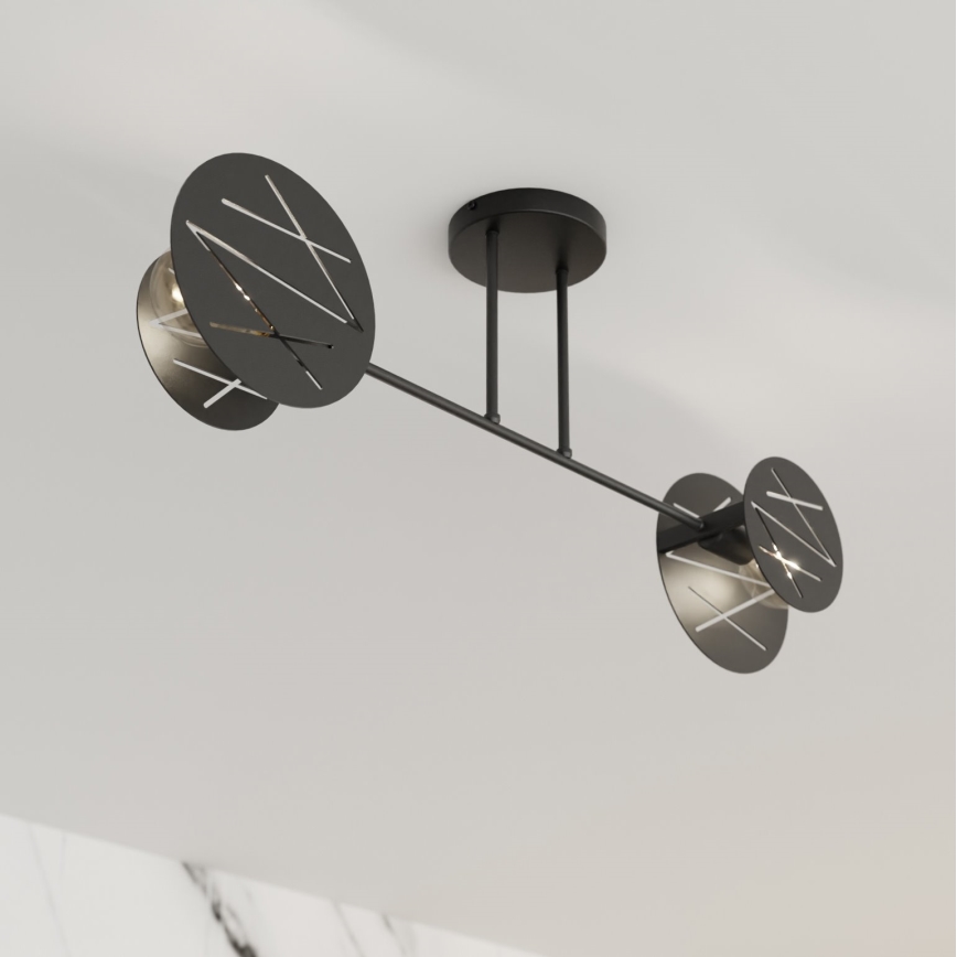 Chandelier on a pole FRICK 2xE27/15W/230V black