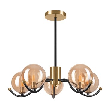 Chandelier on a pole GEORGIA 5xE14/5W/230V gold/smoky beige