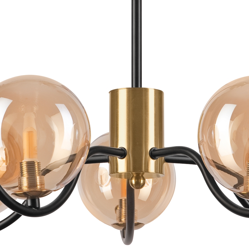 Chandelier on a pole GEORGIA 5xE14/5W/230V gold/smoky beige