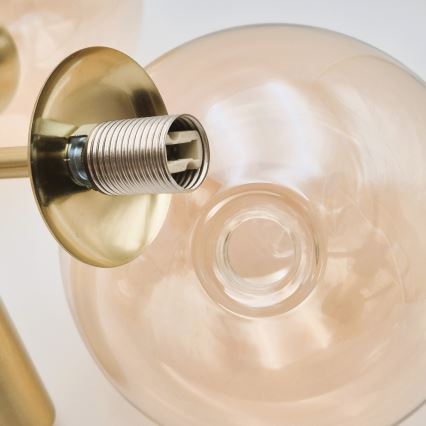 Chandelier on a pole GEORGIA 7xE14/5W/230V gold/smoky beige