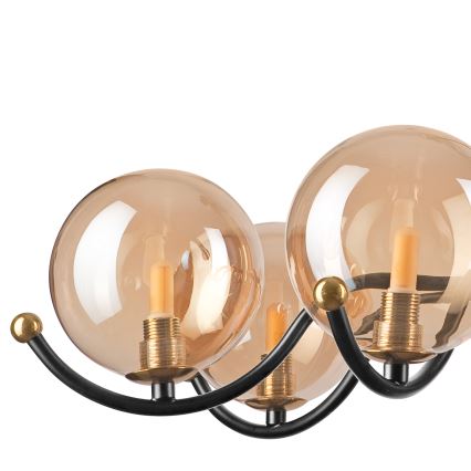 Chandelier on a pole GEORGIA 7xE14/5W/230V gold/smoky beige