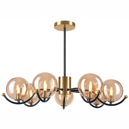 Chandelier on a pole GEORGIA 7xE14/5W/230V gold/smoky beige