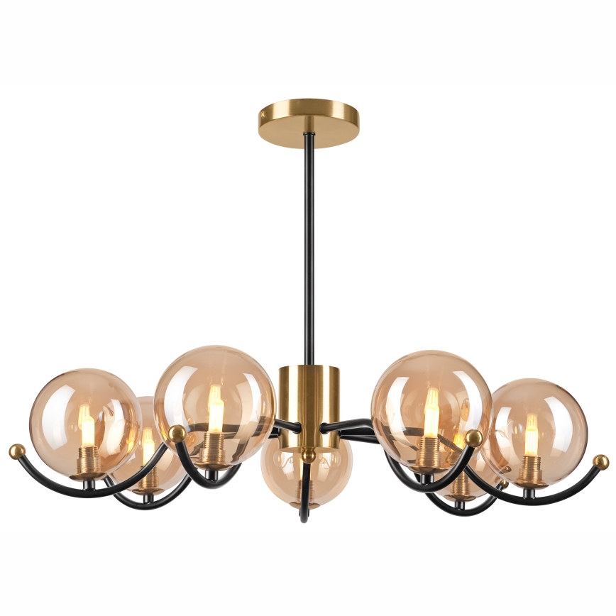 Chandelier on a pole GEORGIA 7xE14/5W/230V gold/smoky beige