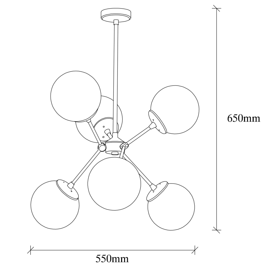 Chandelier on a pole GONDOL 6xE27/40W/230V