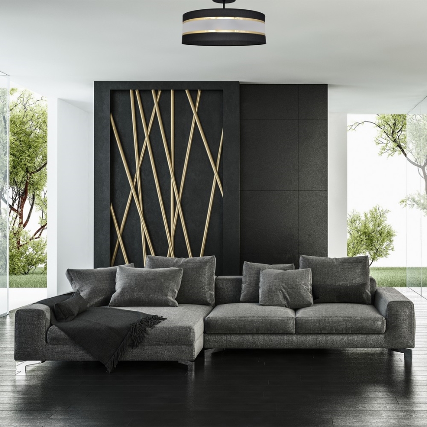 Chandelier on a pole HELEN 3xE27/15W/230V black/golden