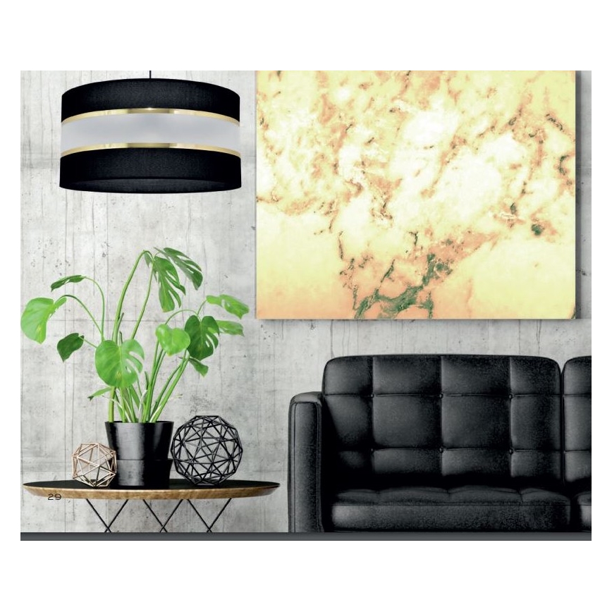 Chandelier on a pole HELEN 3xE27/15W/230V black/golden