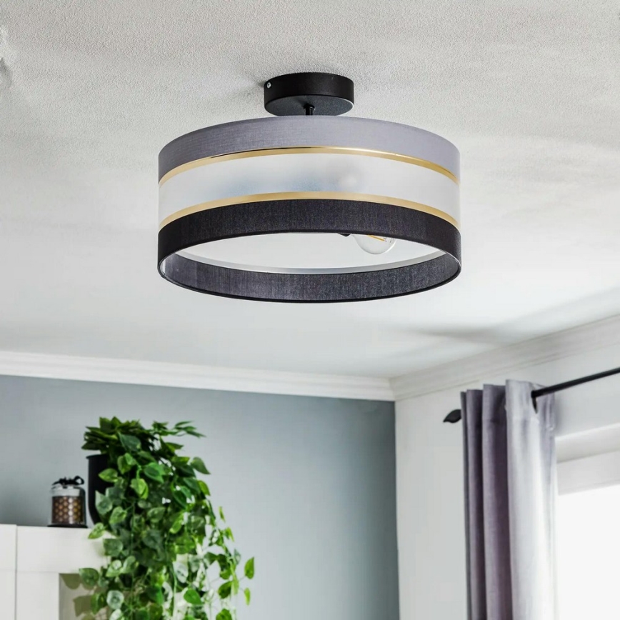 Chandelier on a pole HELEN 3xE27/15W/230V black/grey/golden