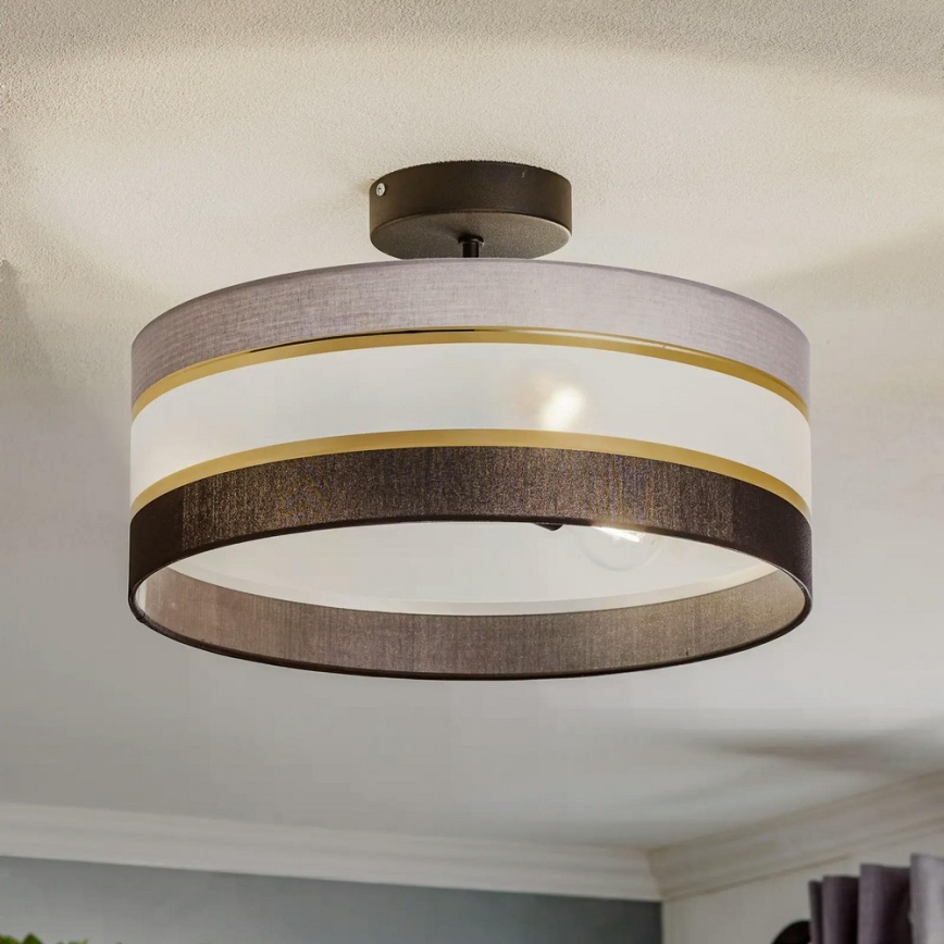 Chandelier on a pole HELEN 3xE27/15W/230V black/grey/golden