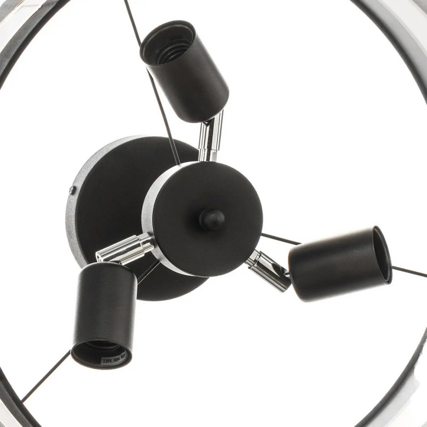 Chandelier on a pole HELEN 3xE27/15W/230V black/grey/golden