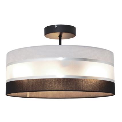 Chandelier on a pole HELEN 3xE27/15W/230V black/grey/shiny chrome