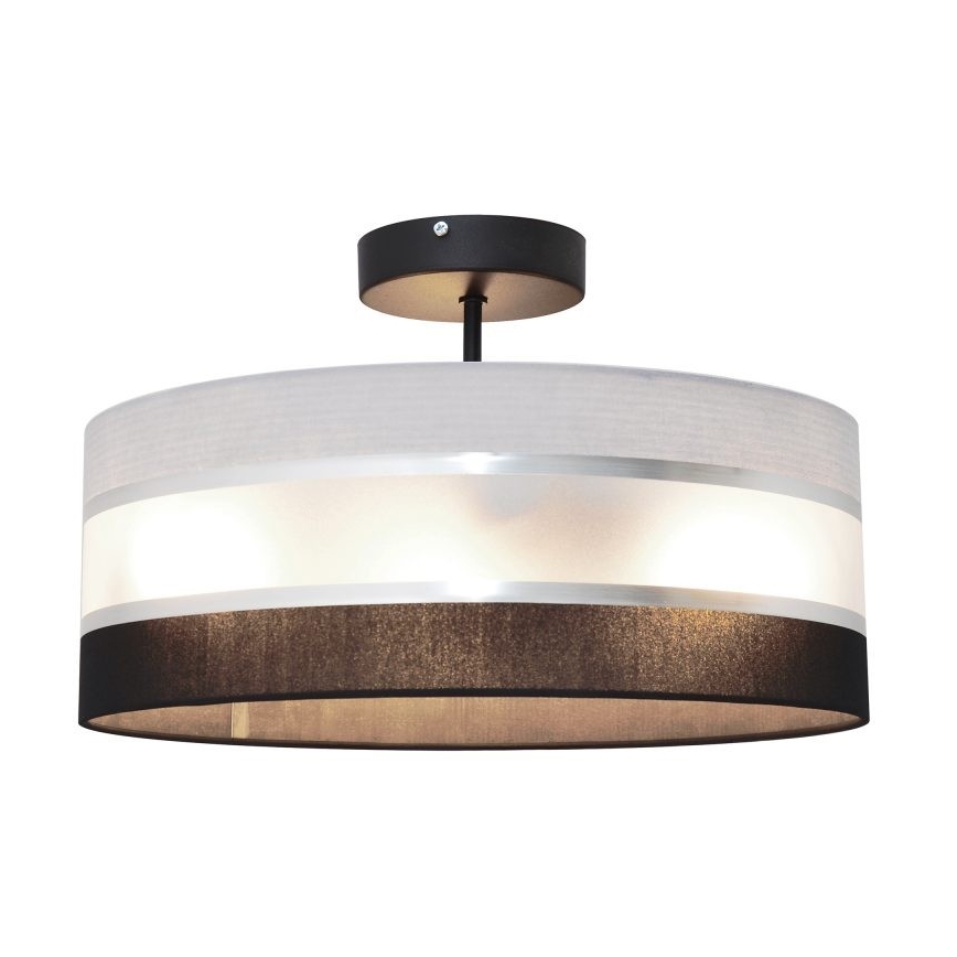 Chandelier on a pole HELEN 3xE27/15W/230V black/grey/shiny chrome
