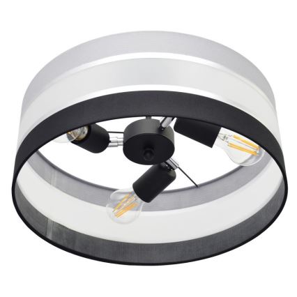 Chandelier on a pole HELEN 3xE27/15W/230V black/grey/shiny chrome