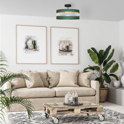 Chandelier on a pole HELEN 3xE27/15W/230V green/gold