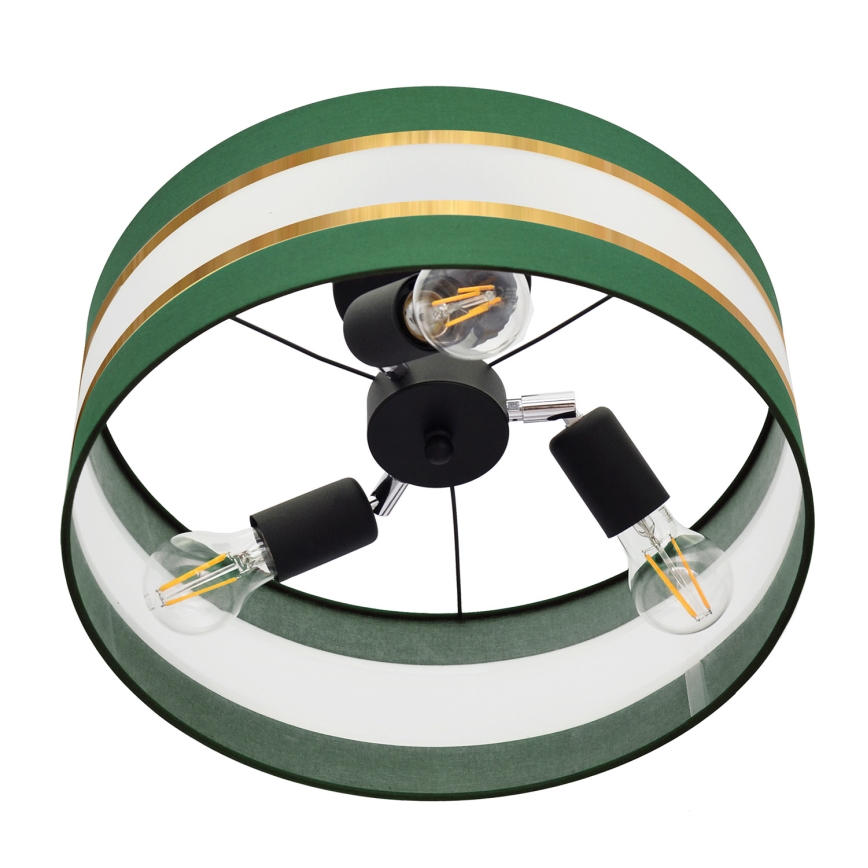 Chandelier on a pole HELEN 3xE27/15W/230V green/gold