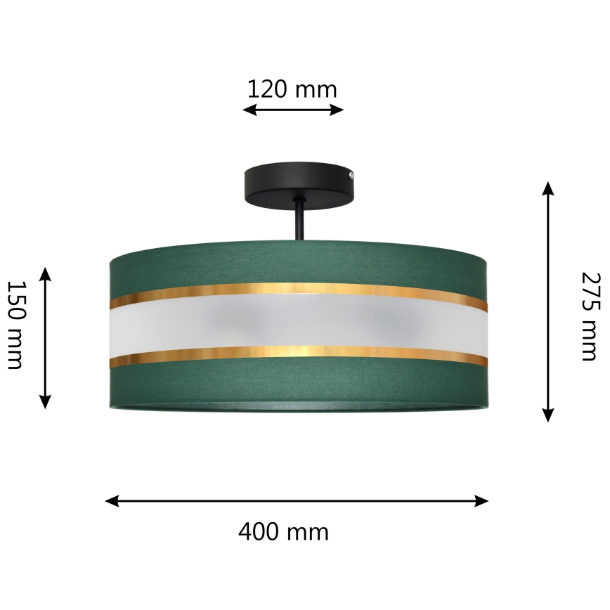 Chandelier on a pole HELEN 3xE27/15W/230V green/gold