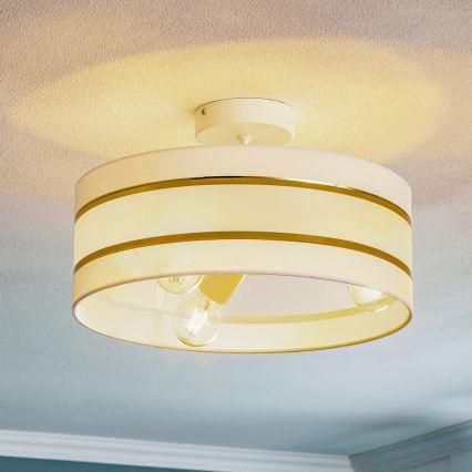Chandelier on a pole HELEN 3xE27/15W/230V white/golden
