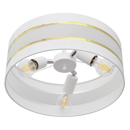 Chandelier on a pole HELEN 3xE27/15W/230V white/golden
