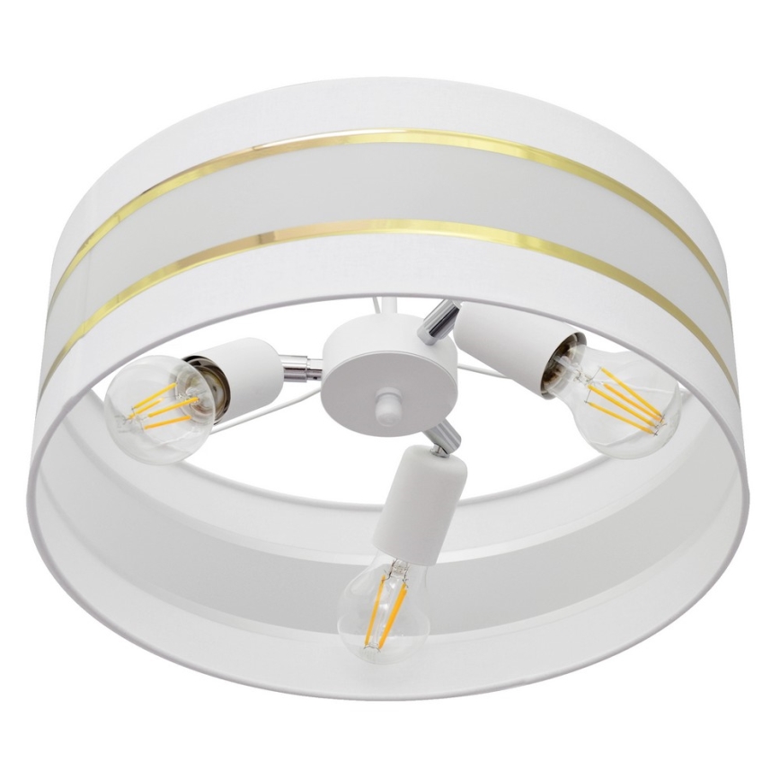Chandelier on a pole HELEN 3xE27/15W/230V white/golden