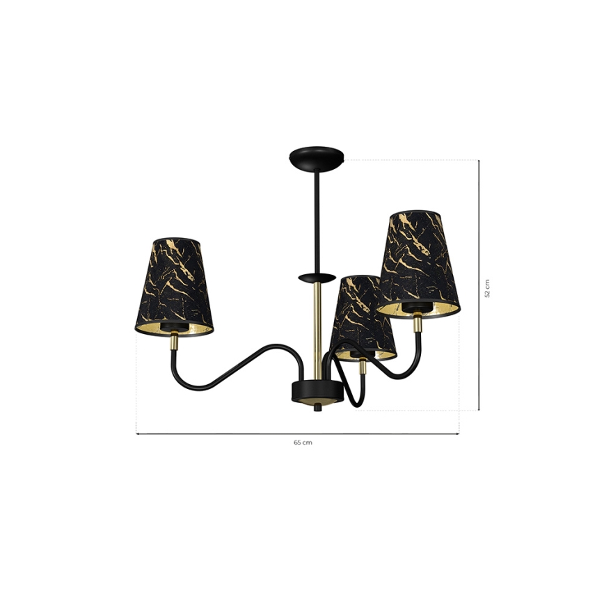 Chandelier on a pole HERMES 3xE27/60W/230V