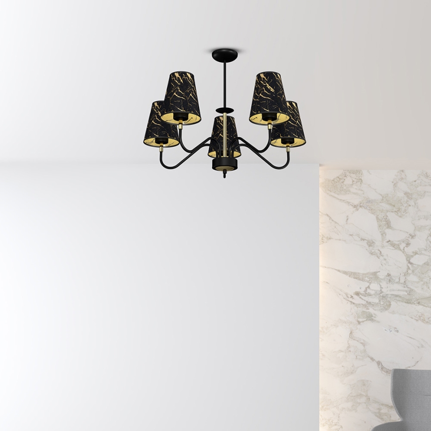 Chandelier on a pole HERMES 5xE27/60W/230V