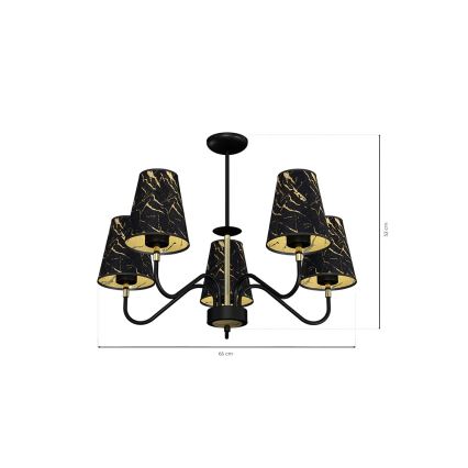 Chandelier on a pole HERMES 5xE27/60W/230V